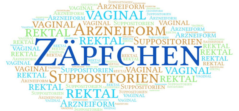 Zäpfchen werden meistens im Gießverfahren hergestellt. Der Wirkstoff wird in der geschmolzenen Grundlage aufgelöst oder dispergiert. Diese Mischung wird dann in eine Gießform gegeben und erkalten gelassen, bis die Zäpfchen fest sind.