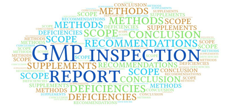 Inspection report for GMP inspections