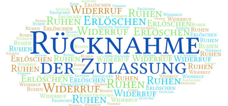 Die Rücknahme, der Widerruf, das Ruhen bzw. das Erlöschen der Zulassung kann aus Gründen geschehen, die mit der Unbedenklichkeit, der Wirksamkeit und der Qualität des Arzneimittels oder mit einer Entscheidung des Herstellers zusammenhängen können.